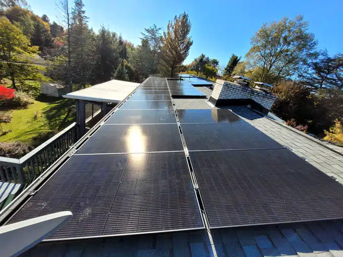 solar panels on a roof