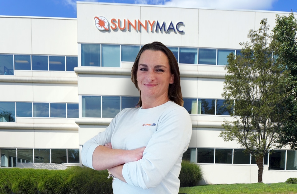 danielle standing in front of sunnymac headquarters
