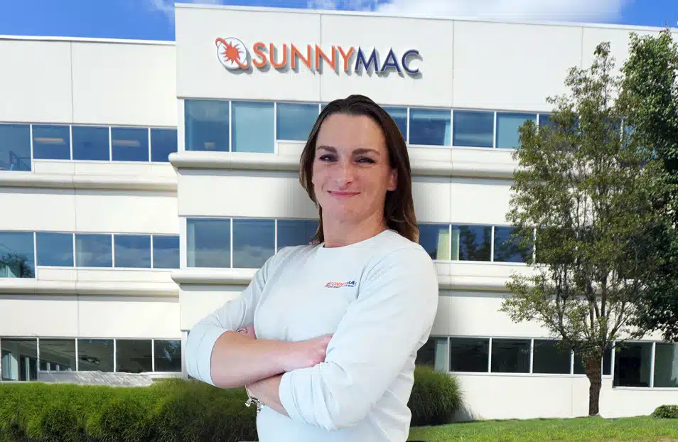 danielle standing in front of sunnymac headquarters